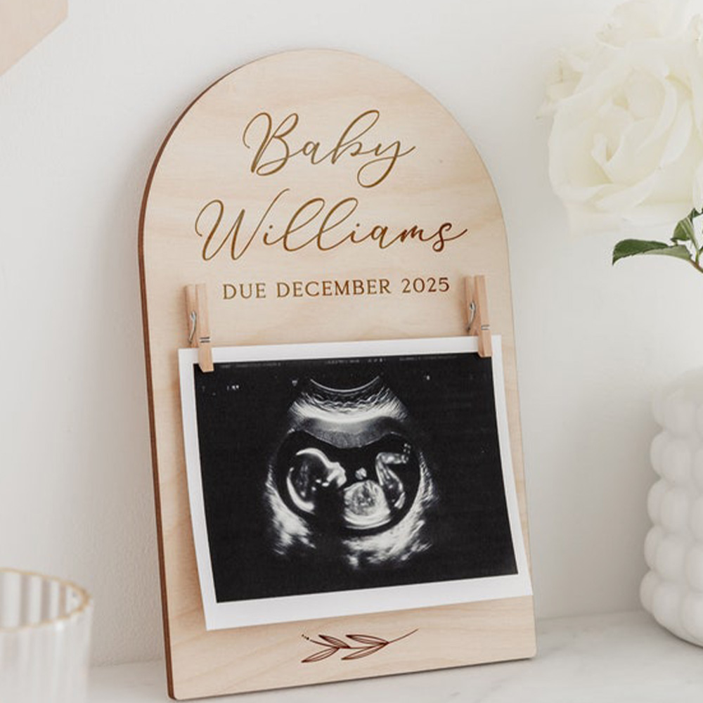 Kişiselleştirilmiş Gebelik Duy - Engraved Wood Frame incelemesi ve fiyatı