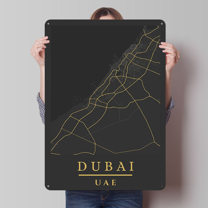 Dubai BAE Harita Sanatı Baskıl - Custom Map Poster incelemesi ve fiyatı