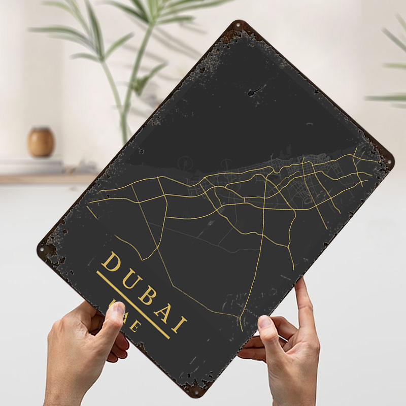 Dubai BAE Harita Sanatı Baskıl - Custom Map Poster incelemesi ve fiyatı